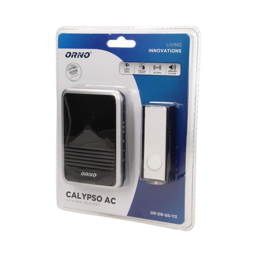 CALYPSO AC wireless doorbell, 230V with learning system