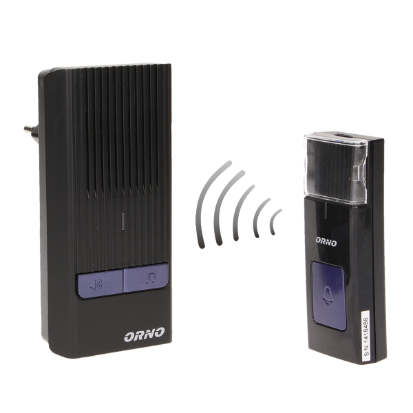 ROCK AC dzwonek bezprzewodowy, 230V z learning system, czarny *