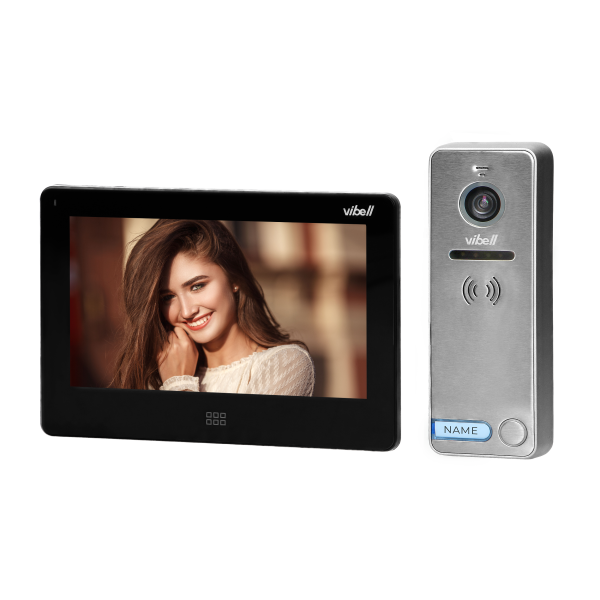 FELIS MEMO video door phone set, LCD 7" monitor, SD+DVR slots, black