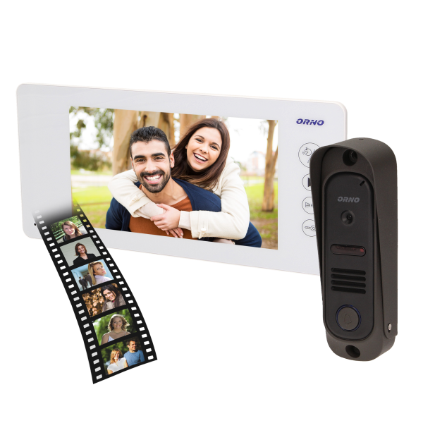 Zestaw wideodomofonowy "pin hole", ARCUS MEMO 7", biały