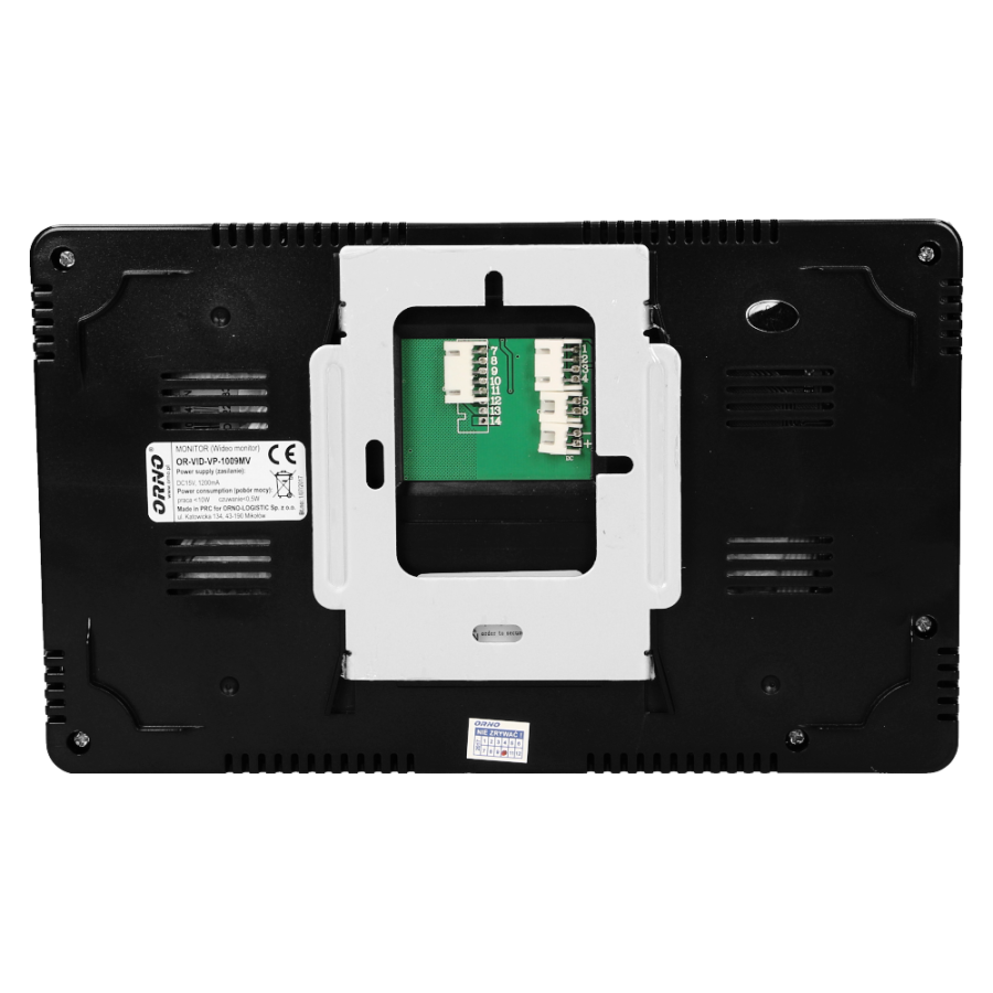 Zestaw wideodomofonowy, bezsłuchawkowy, kolor, LCD 7", z szyfratorem, natynkowy, czarny, CRUX