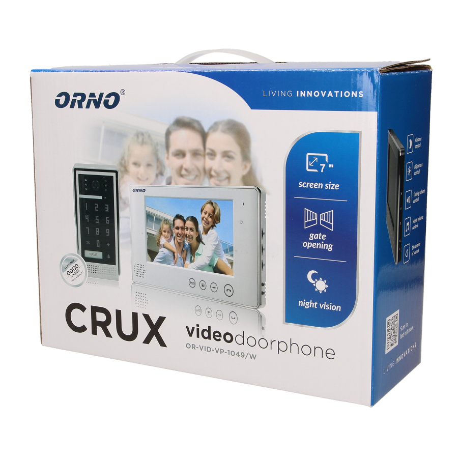 Single family videodoorphone with keypad, CRUX, 7"