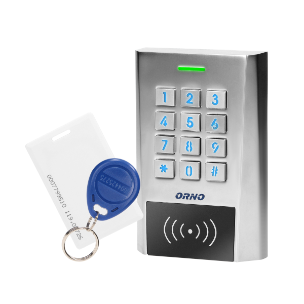 Zamek szyfrowy szeroki z czytnikiem kart i breloków zbliżeniowych, IP66, 2 przekaźniki 2A , wymiary 114,5x75x21