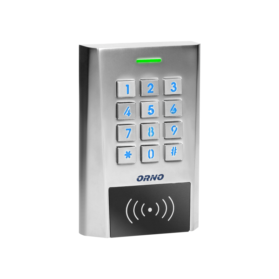 Zamek szyfrowy szeroki z czytnikiem kart i breloków zbliżeniowych, IP66, 2 przekaźniki 2A , wymiary 114,5x75x21