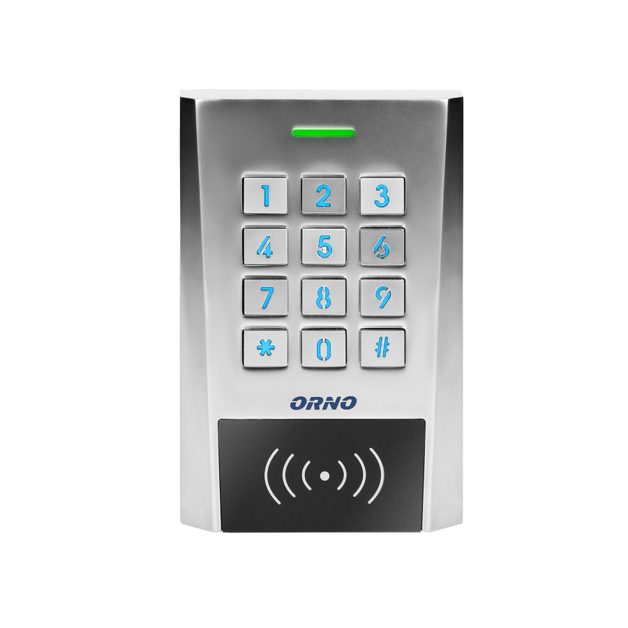 Zamek szyfrowy szeroki z czytnikiem kart i breloków zbliżeniowych, IP66, 2 przekaźniki 2A , wymiary 114,5x75x21