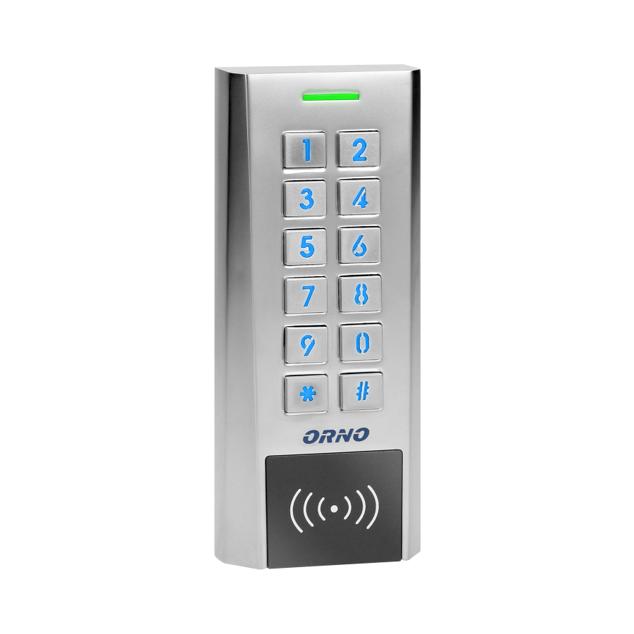 Zamek szyfrowy wąski z czytnikiem kart i breloków zbliżeniowych, IP66 , 2 przekaźniki 2A, wymiary 134x55,5x21