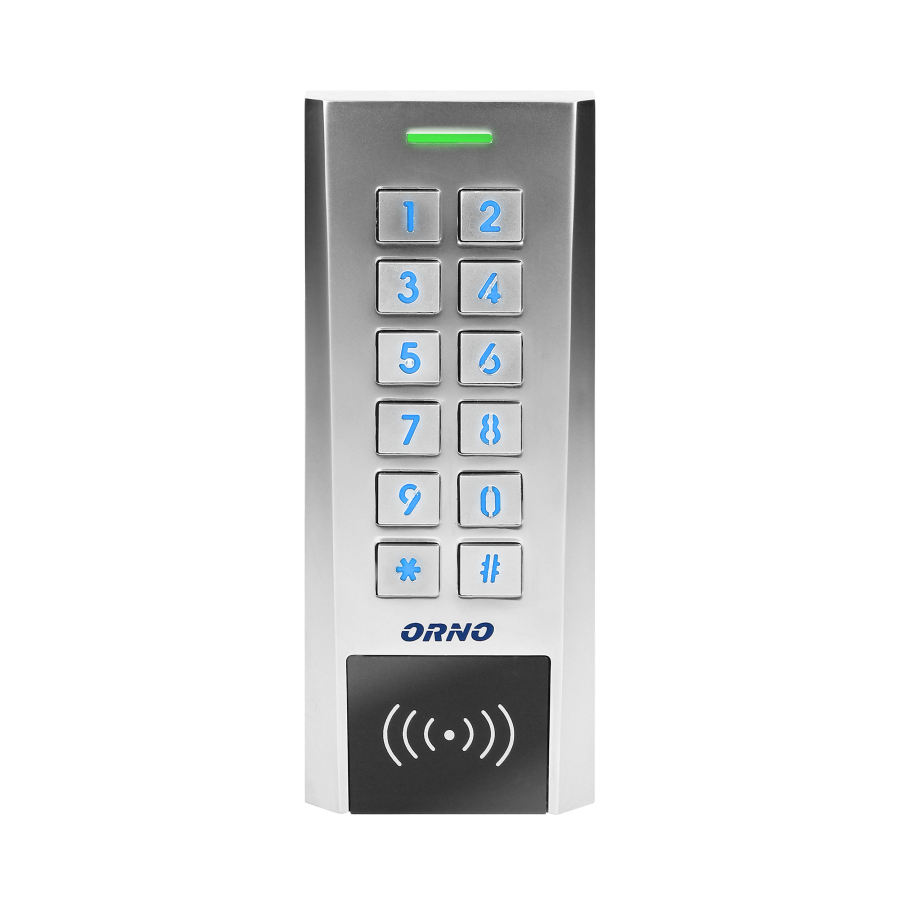 Zamek szyfrowy wąski z czytnikiem kart i breloków zbliżeniowych, IP66 , 2 przekaźniki 2A, wymiary 134x55,5x21