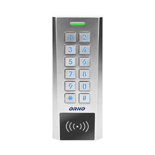 Zamek szyfrowy wąski z czytnikiem kart i breloków zbliżeniowych, IP66 , 2 przekaźniki 2A, wymiary 134x55,5x21