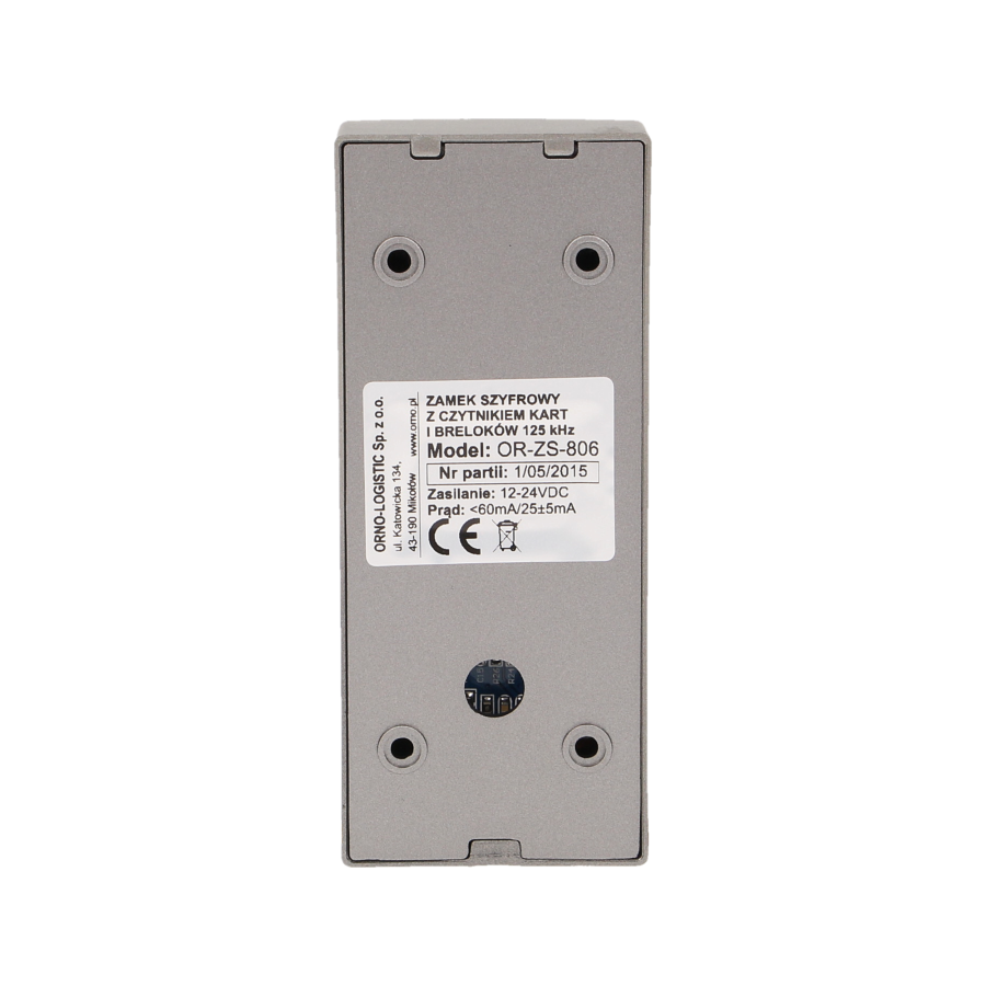 Zamek szyfrowy z czytnikiem kart i breloków zbliżeniowych, IP20
