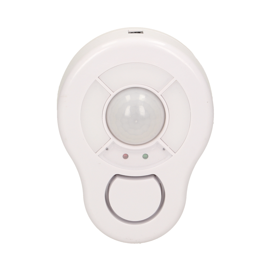 Mini alarm bezprzewodowy sufitowy z wbudowaną syreną sterowany pilotem, 5m, bateryjny