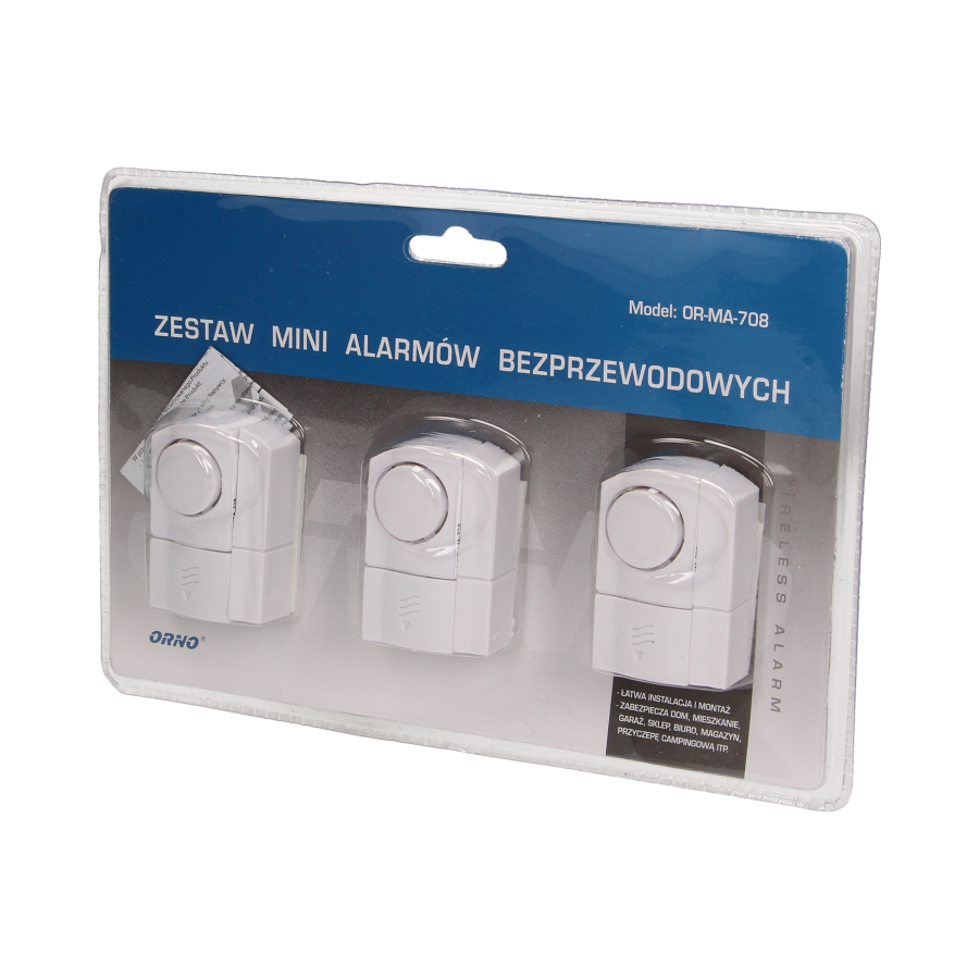Zestaw mini alarmów okienno - drzwiowych, 3 szt., bateryjny