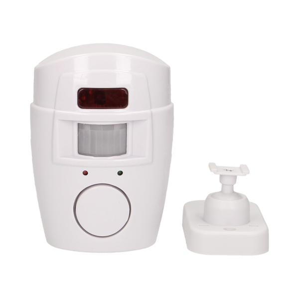 Wireless IR alarm with built-in siren and remote control