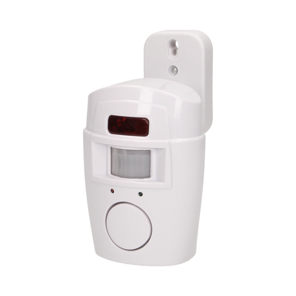 Wireless IR alarm with built-in siren and remote control