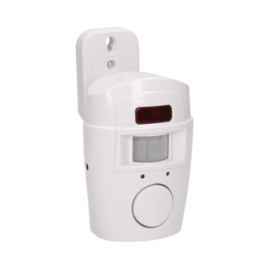 Wireless IR alarm with built-in siren and remote control
