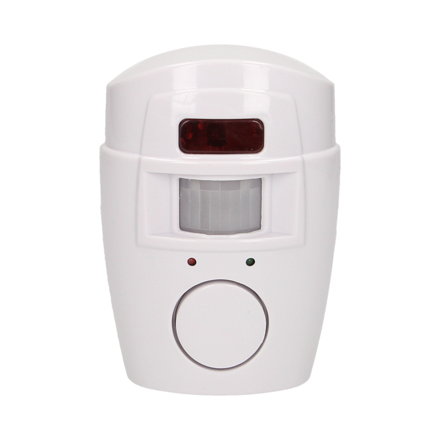 Wireless IR alarm with built-in siren and remote control