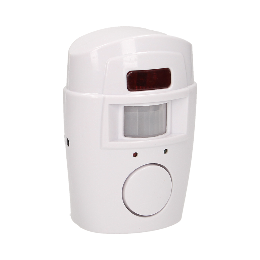 Wireless IR alarm with built-in siren and remote control
