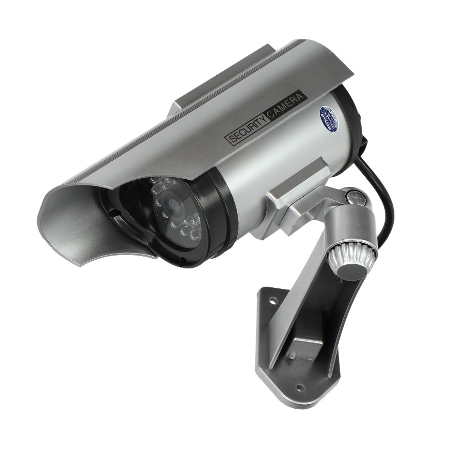 Dummy CCTV security camera with solar panel.