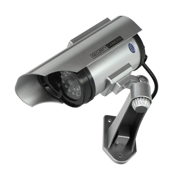 Dummy CCTV security camera with solar panel.