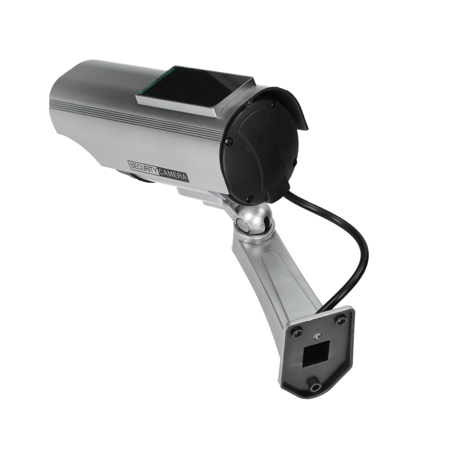 Dummy CCTV security camera with solar panel.