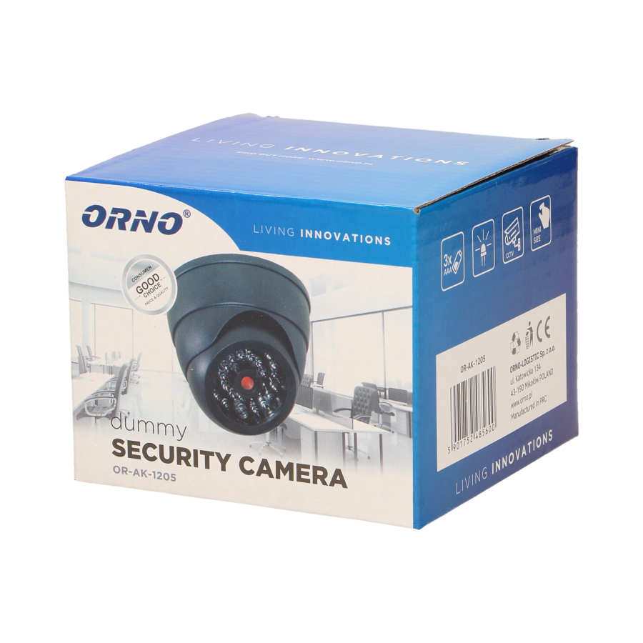 Atrapa kamery monitorującej z podczerwienią CCTV, bateryjna, MINI