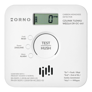 Battery-powered carbon monoxide detector, 2xAA, sensor lifetime 10 years, Tuya Smart Wi-Fi