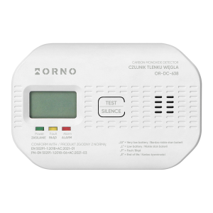 Battery-powered carbon monoxide detector, 2xAA, sensor lifetime 10 years