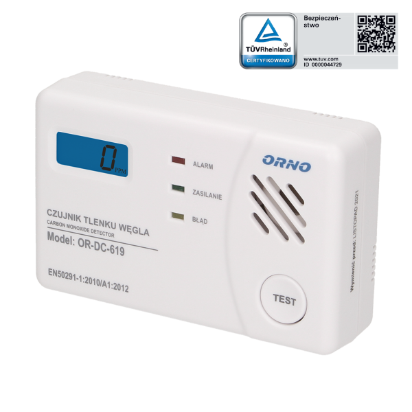 Battery operated carbon monoxide detector