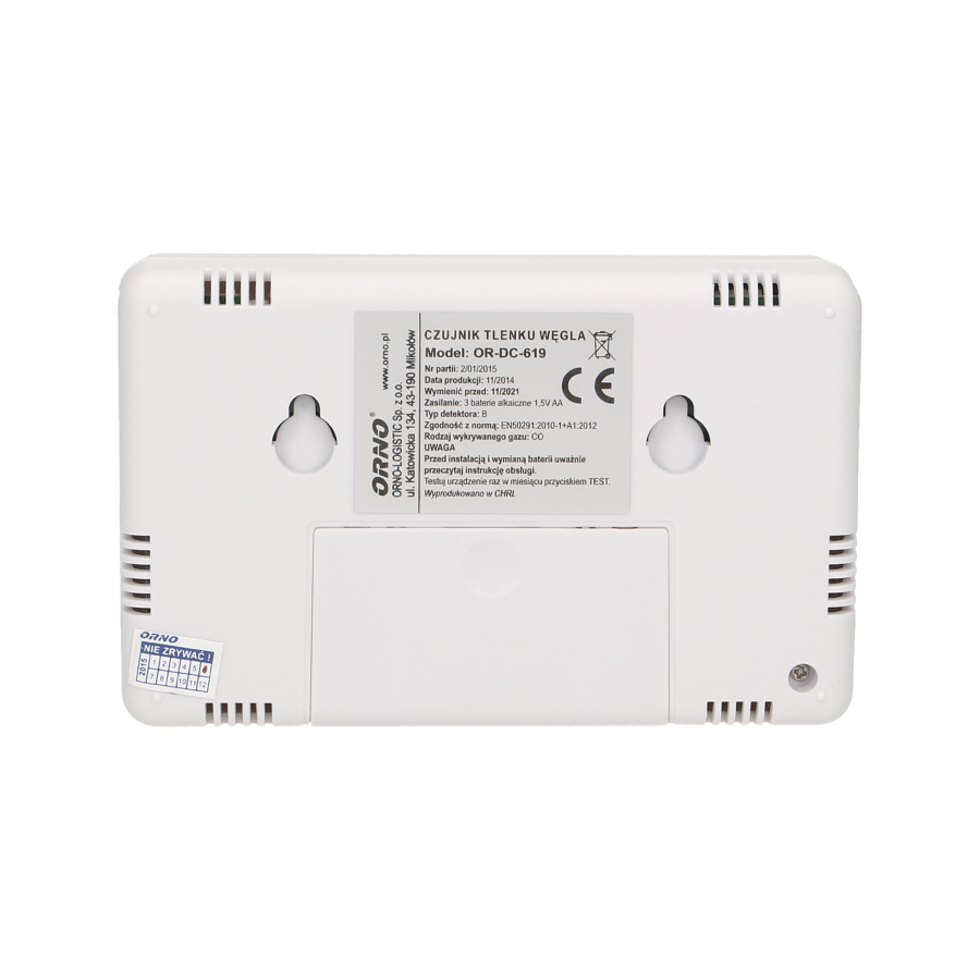 Battery operated carbon monoxide detector