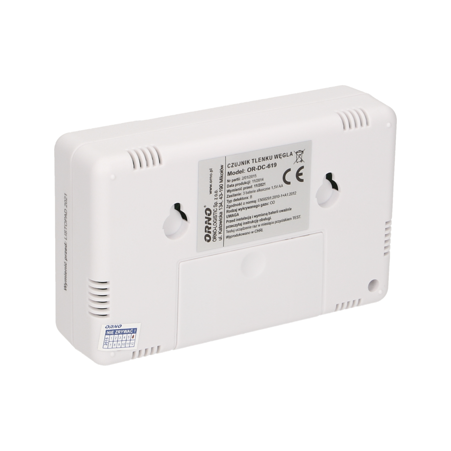 Battery operated carbon monoxide detector