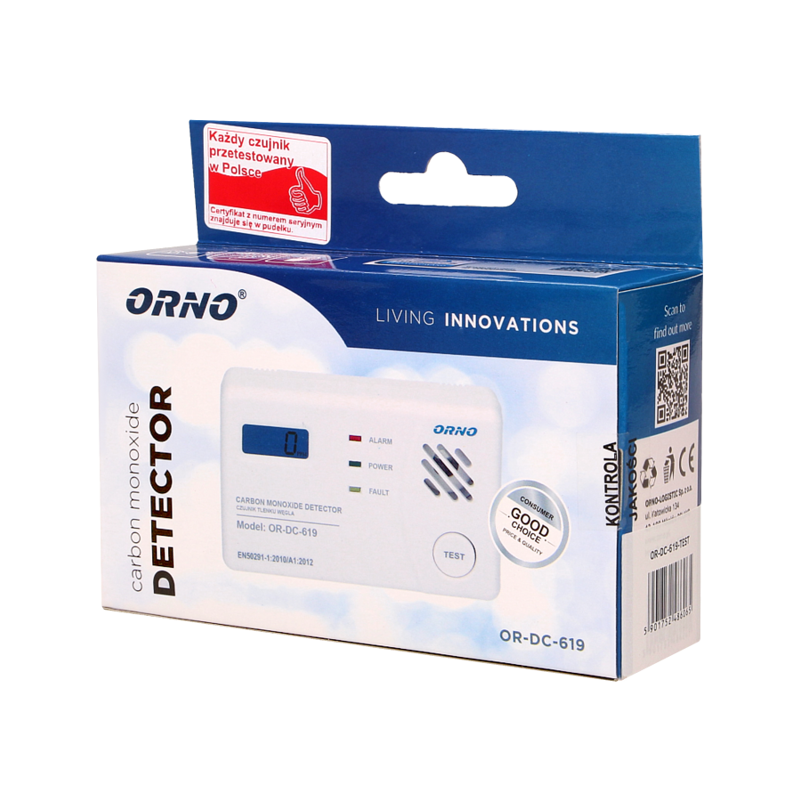 Battery operated carbon monoxide detector - test