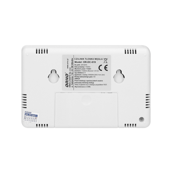 Battery operated carbon monoxide detector - test
