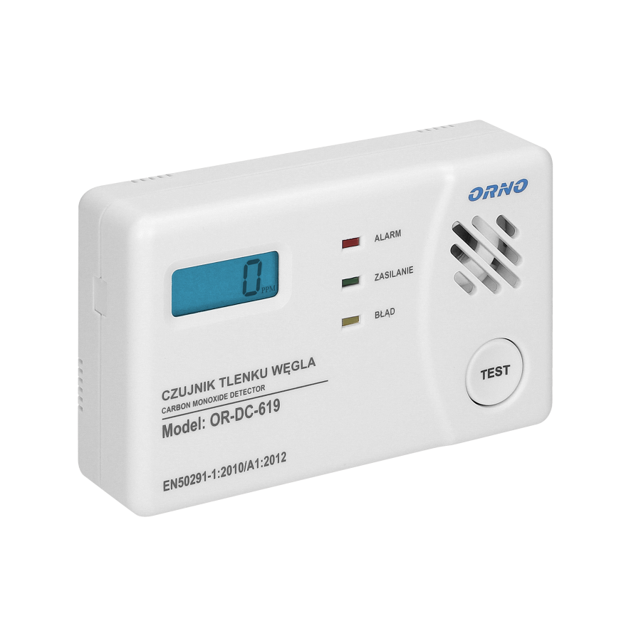 Battery operated carbon monoxide detector - test