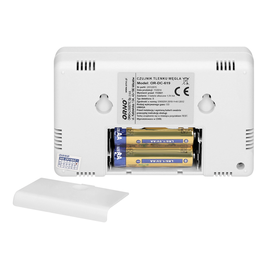 Battery operated carbon monoxide detector - test