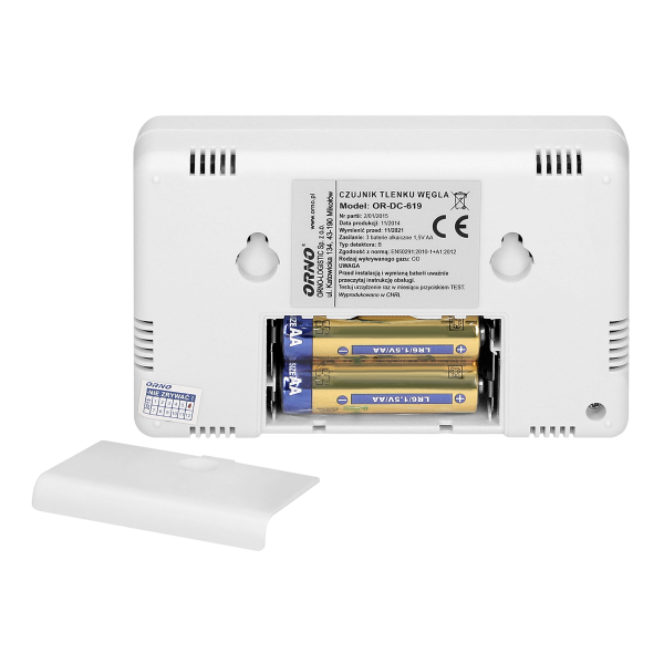 Battery operated carbon monoxide detector - test