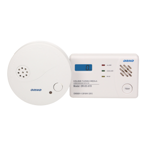 Battery operated carbon monoxide and smoke detector set