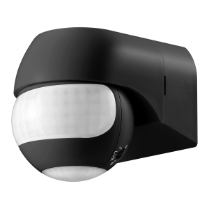 Czujnik ruchu 180° IP44, 800W, max 15m, mini, czarny