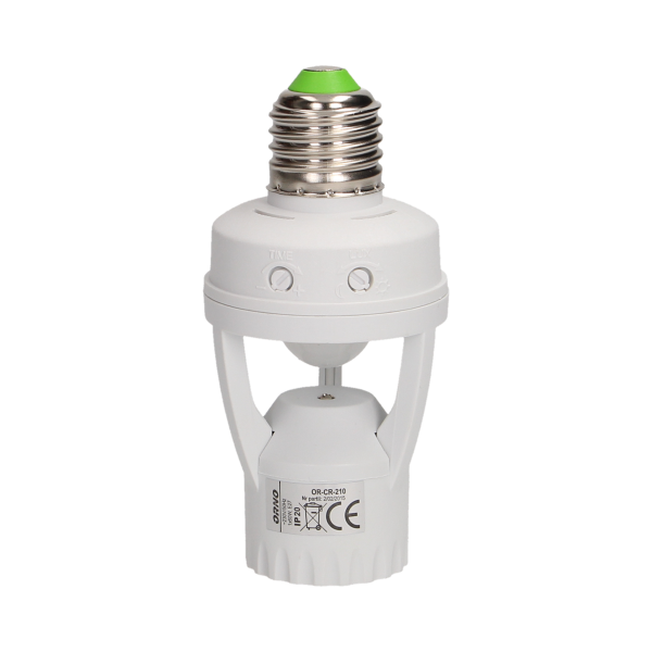 Gniazdo żarówki z czujnikiem ruchu, 360st. IP20, gwint E27, 1x60W
