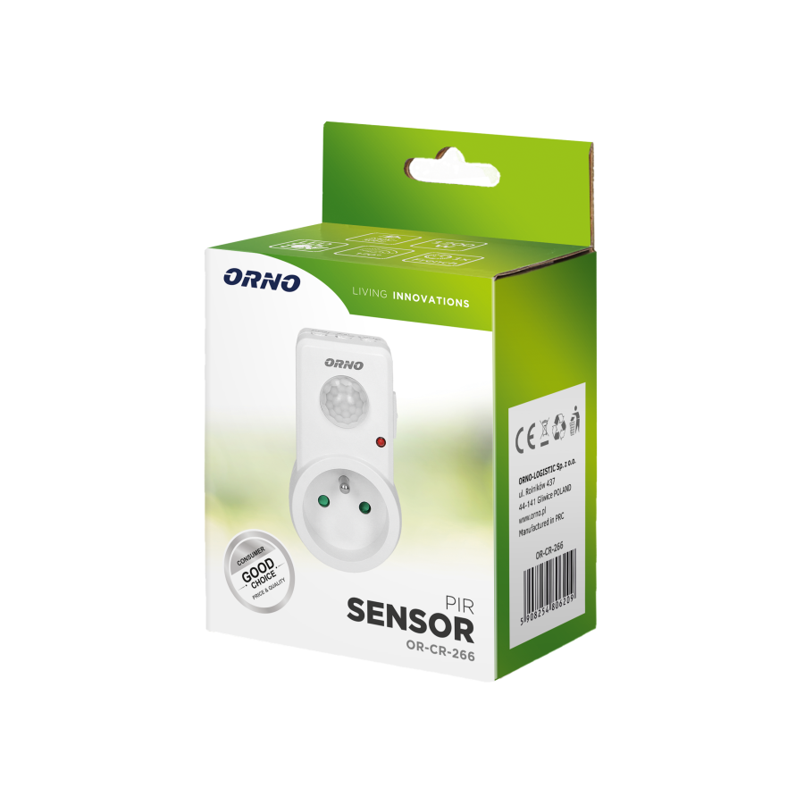 Socket motion detector, 120°