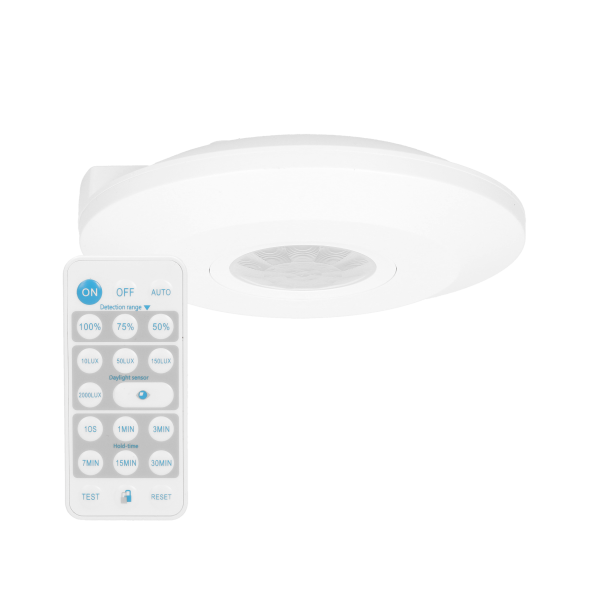 Ultra flat PIR motion sensor 360° with remote control
