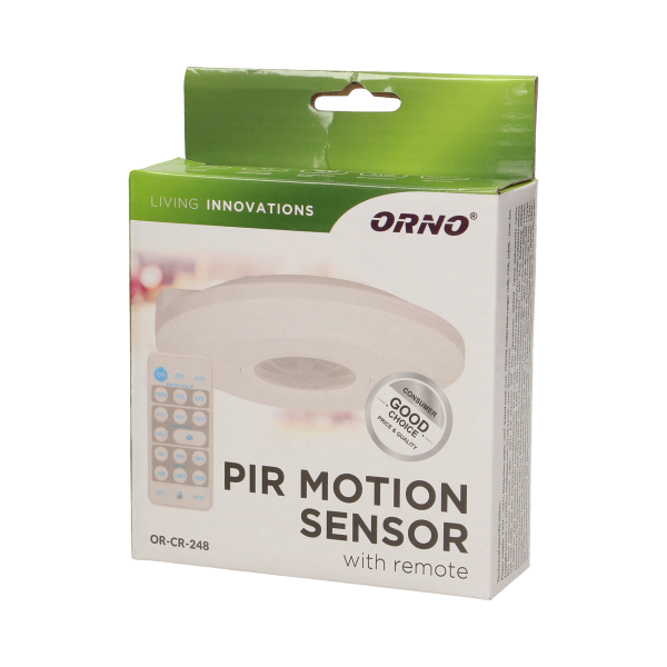Ultra flat PIR motion sensor 360° with remote control