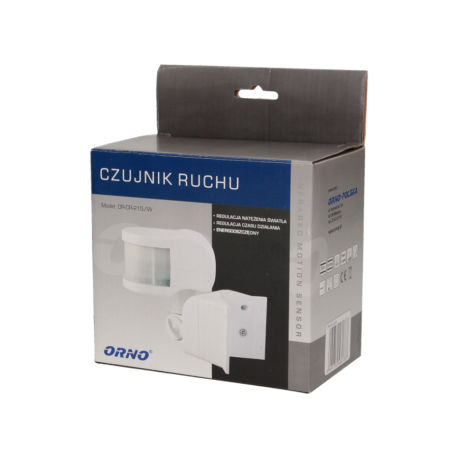 Czujnik ruchu rogowy, 2 sensory 270°, IP44, biały *