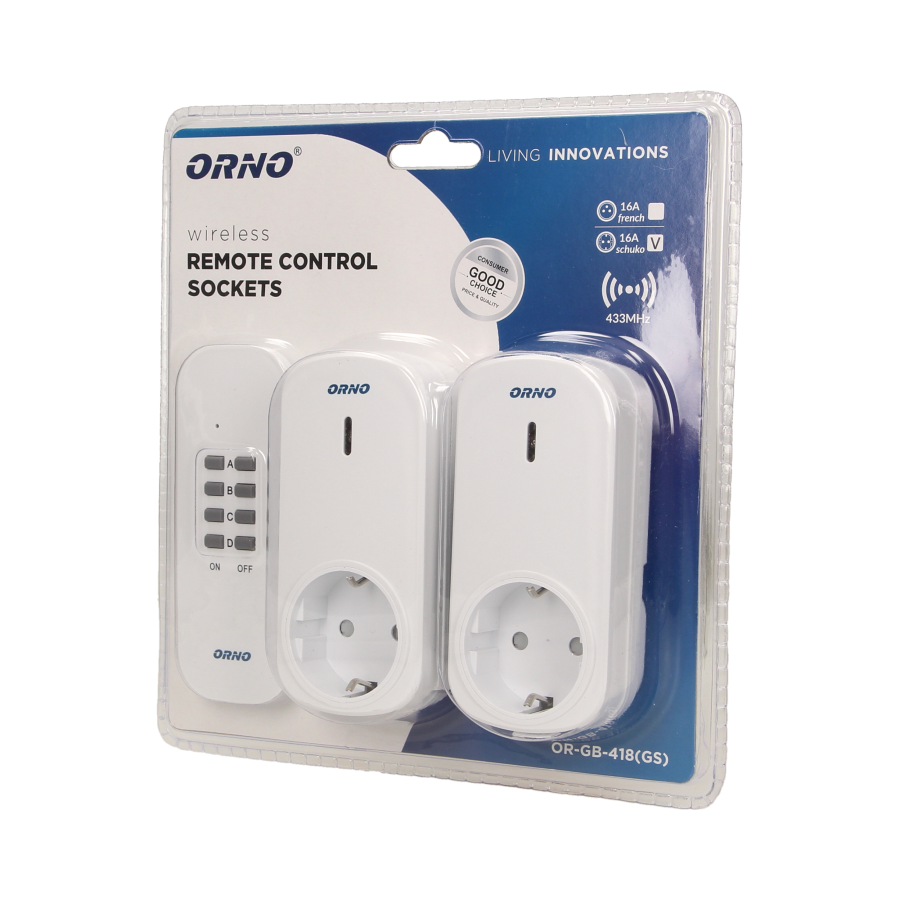 Set of wireless sockets with remote control, 2+1
