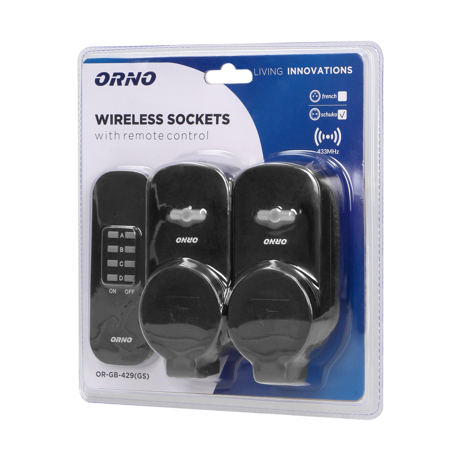 Outdoor wireless sockets with remote control, 2+1, IP44, Schuko