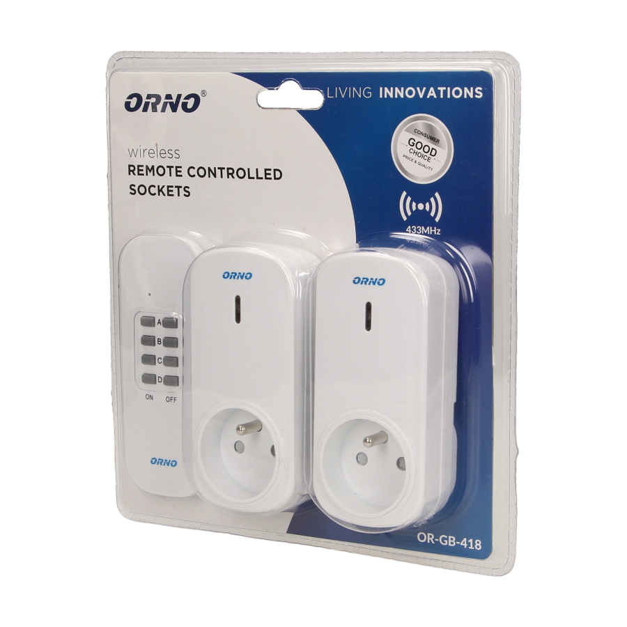 Set of wireless sockets with remote control, 2+1