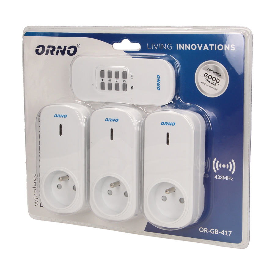 Set of wireless sockets with remote control, 3+1