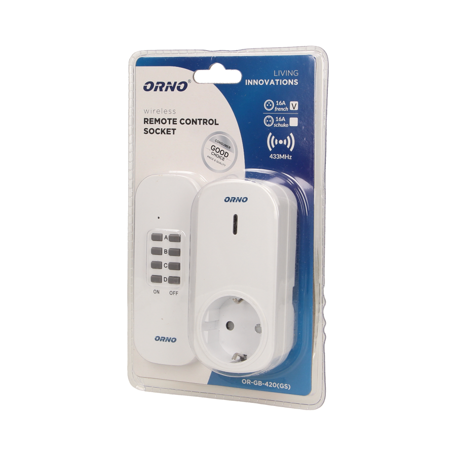 Wireless socket with remote control, 1+1