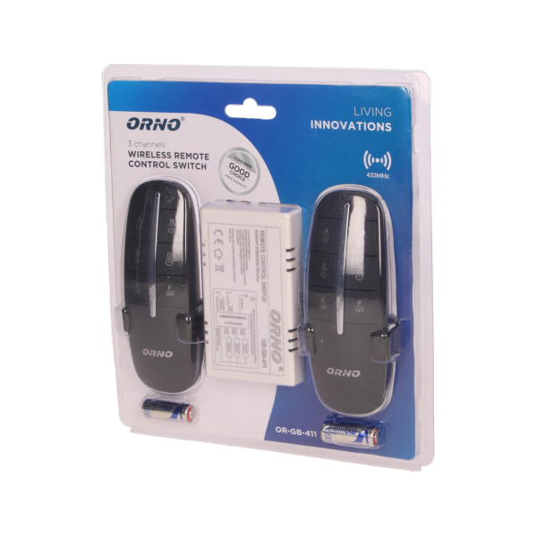 3-channels wireless switch with 2 remote controls