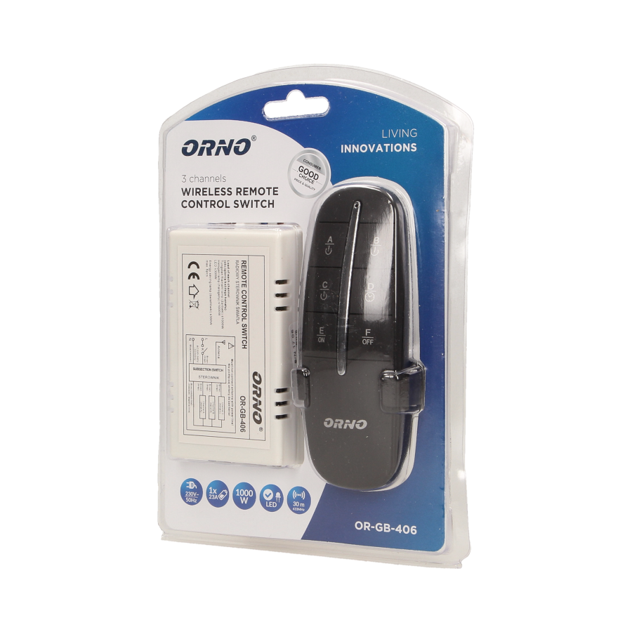 Bezprzewodowy 3-kanałowy sterownik oświetlenia z pilotem