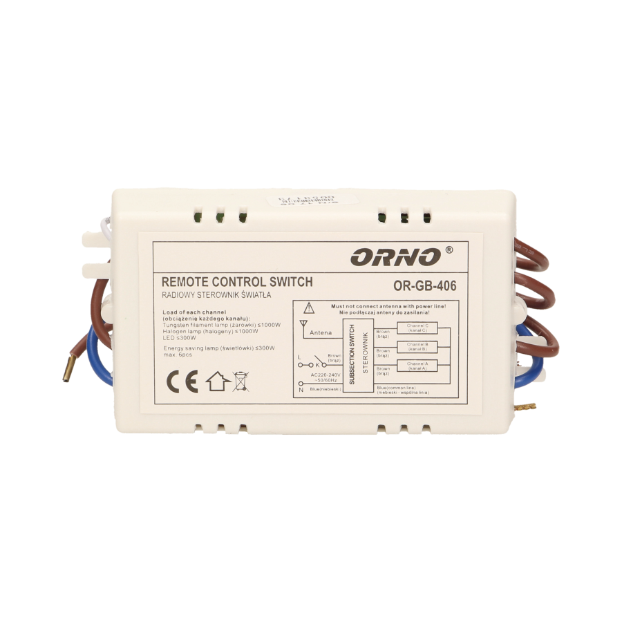 3-channels wireless switch with remote control