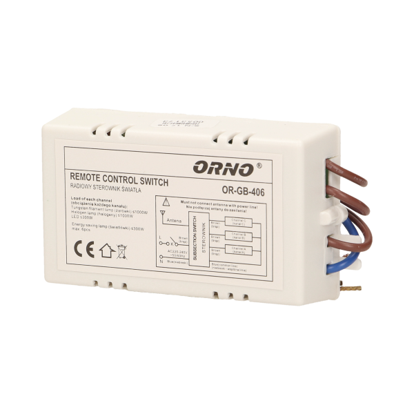 3-channels wireless switch with remote control